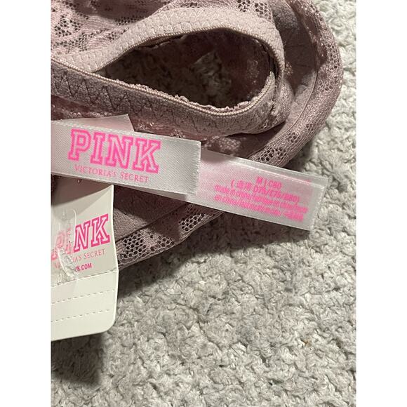 NWT Victorias Secret PINK Lace Bralette Bra Womens Size Medium Taupe 11093779 - Picture 4 of 7